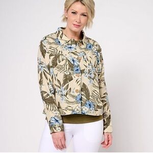 Denim&Co. Naturals Linen Blend Button Down Jacket/Blazer Size 1X